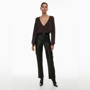 Wilfred Aritzia Melina Vegan Leather High Rise Pants